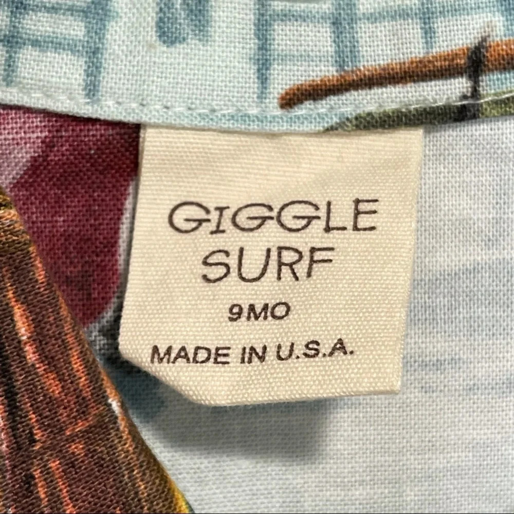 Giggle Surf Infant 9 Mo Button down shirt Made USA - Picture 4 of 7